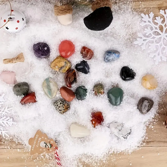 24 Pieces Christmas Calendar Crystal Gemstones Set