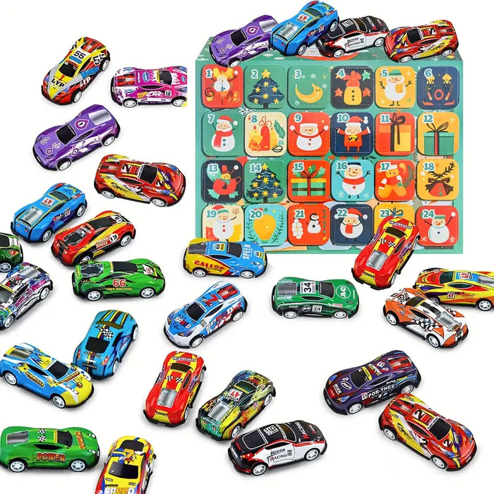 Advent Calendar Metal Pull Back Toy Cars Set