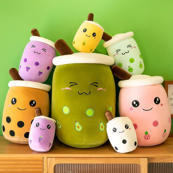 Avocado Milk Tea Cup Plush Pillow