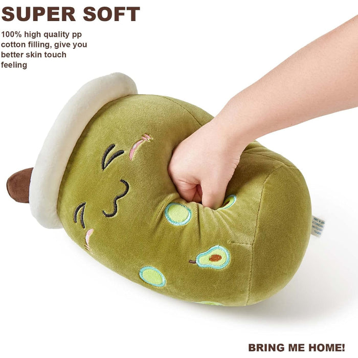 Avocado Milk Tea Cup Plush Pillow