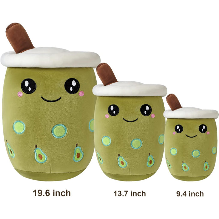 Avocado Milk Tea Cup Plush Pillow