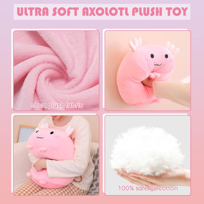 Axolotl Plush Pillow With Mini Animals