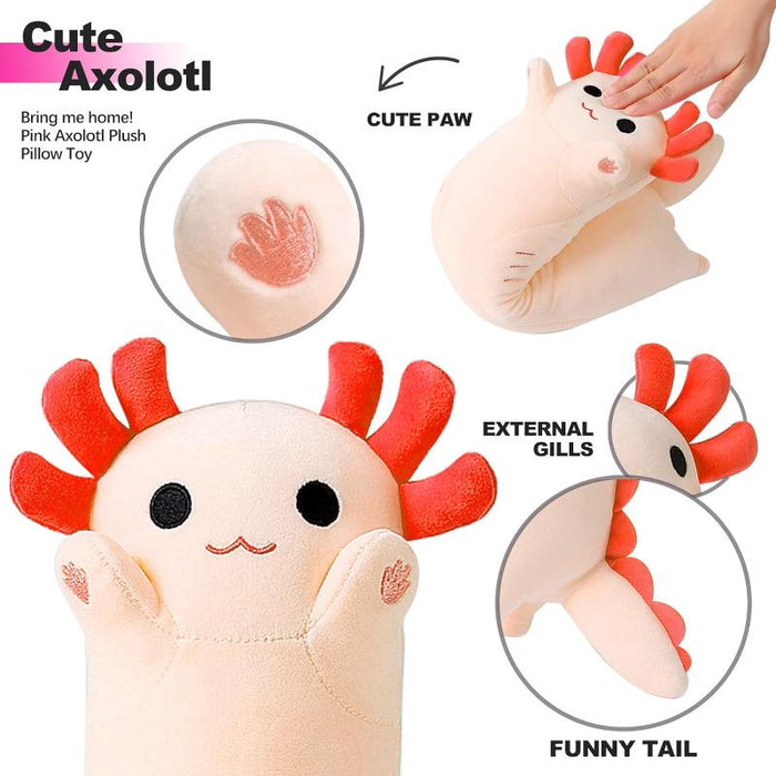 Cat Design Long Axolotl Plush Pillow Toy