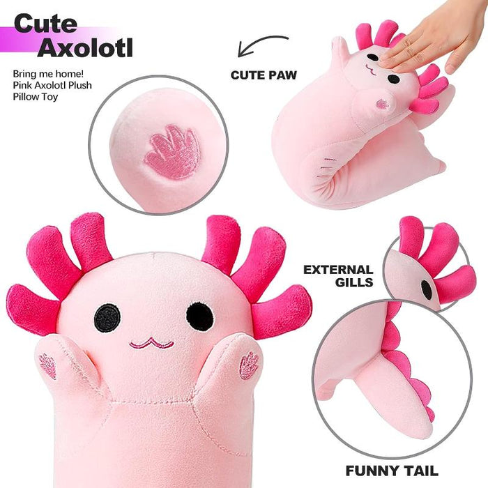 Cat Design Long Axolotl Plush Pillow Toy