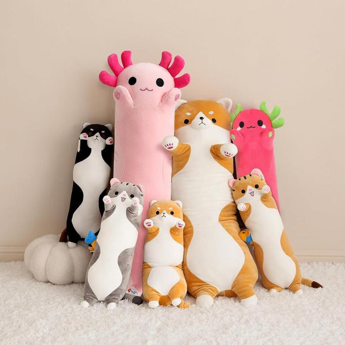 Cat Design Long Axolotl Plush Pillow Toy