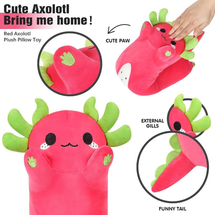 Cat Design Long Axolotl Plush Pillow Toy