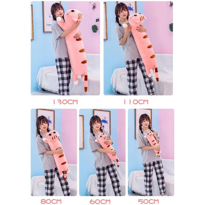 Cat Print Long Pillow Toy