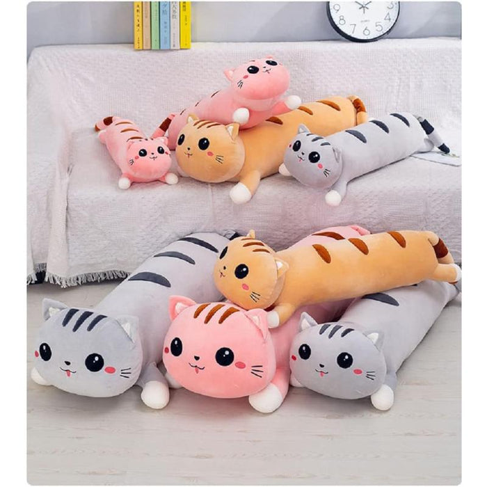 Cat Print Long Pillow Toy