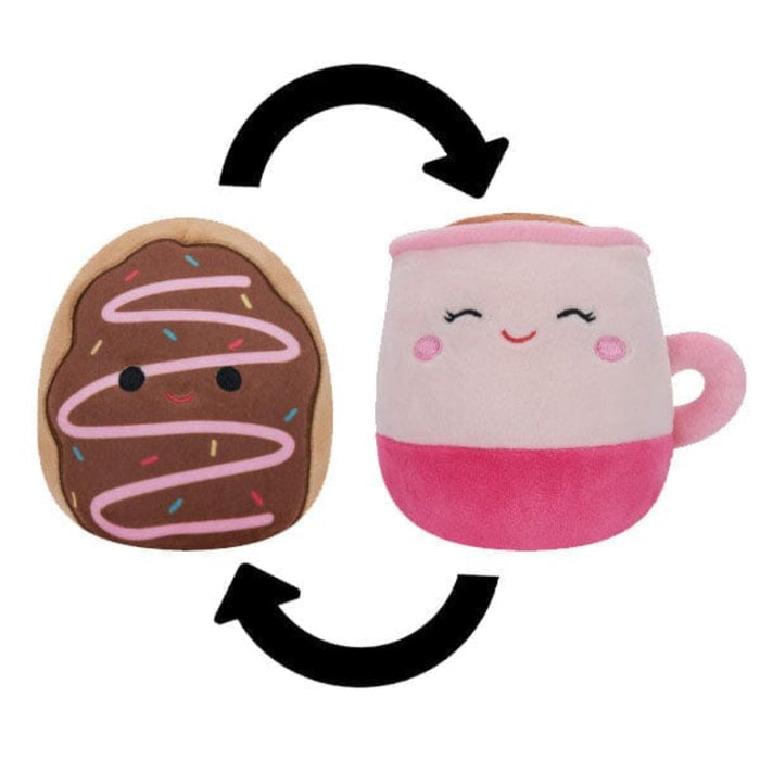 Chocolate Donut And Latte Reversible Plush Toy