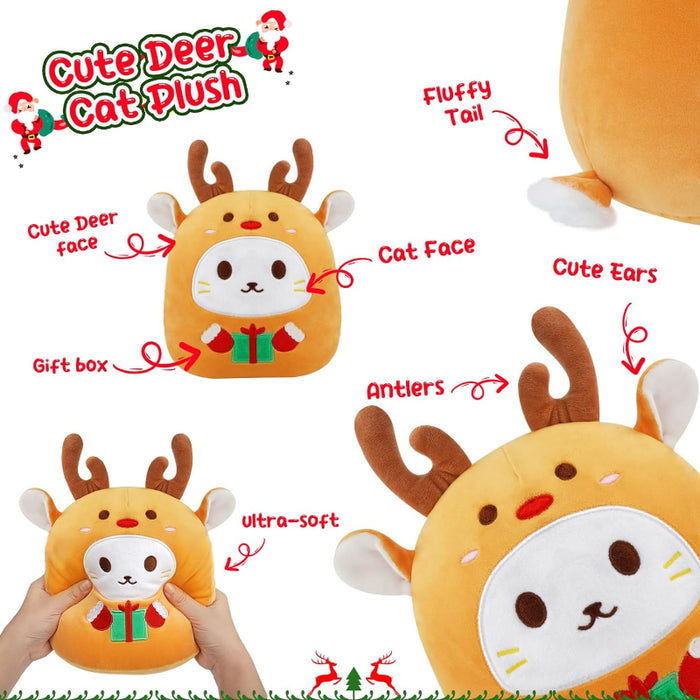 Christmas Reindeer Stuffed Plush Pillow