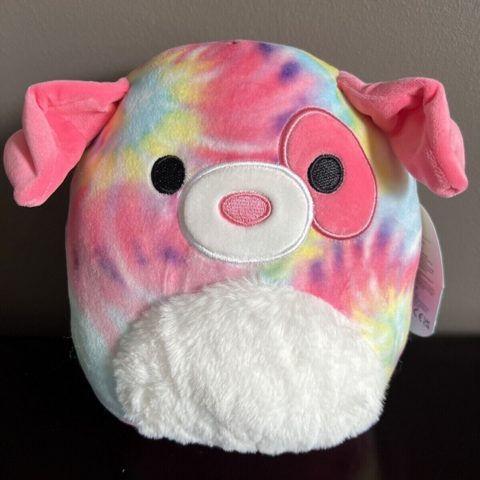 Tabby Cat And Tie Dye Dog Plush Toy