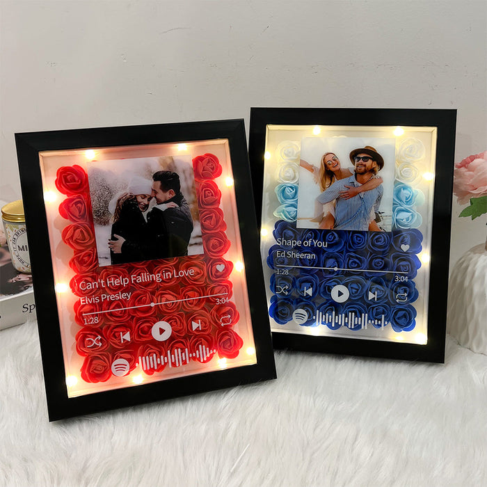 Personalized Music Flower Shadow Box With Photo