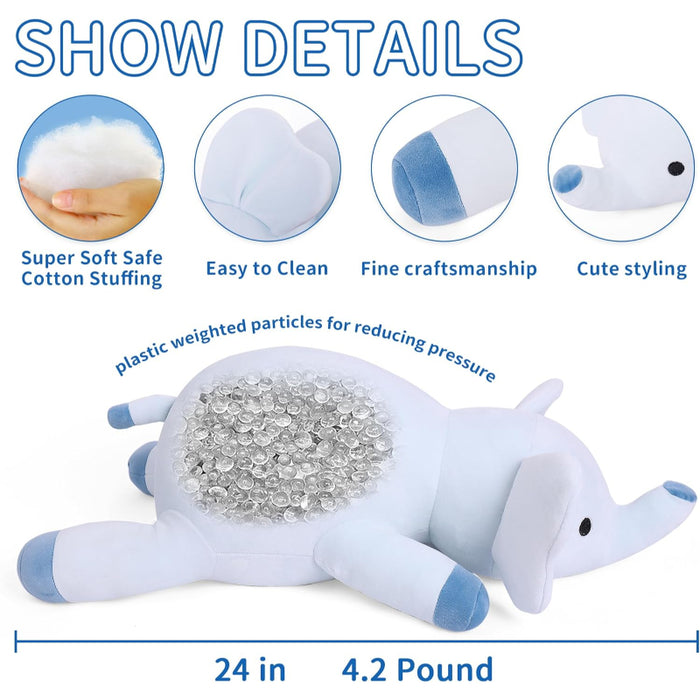 Elegant Weighted Elephant Plush Toy