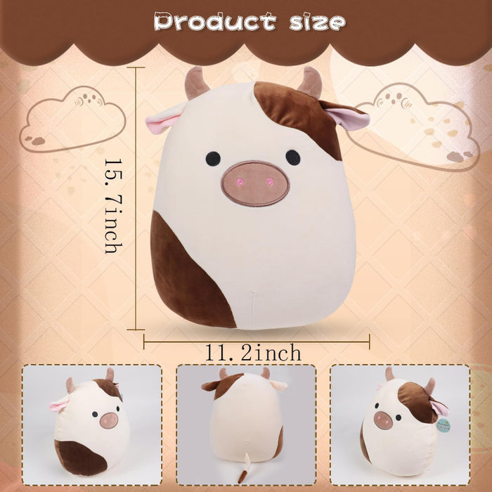 Fluffy Stuffed Farm Cow Plush Toy