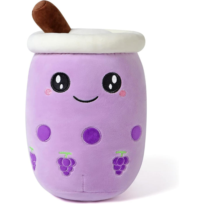 Grape Milk Tea Cup Plush Pillow