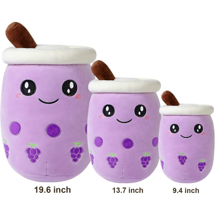 Grape Milk Tea Cup Plush Pillow