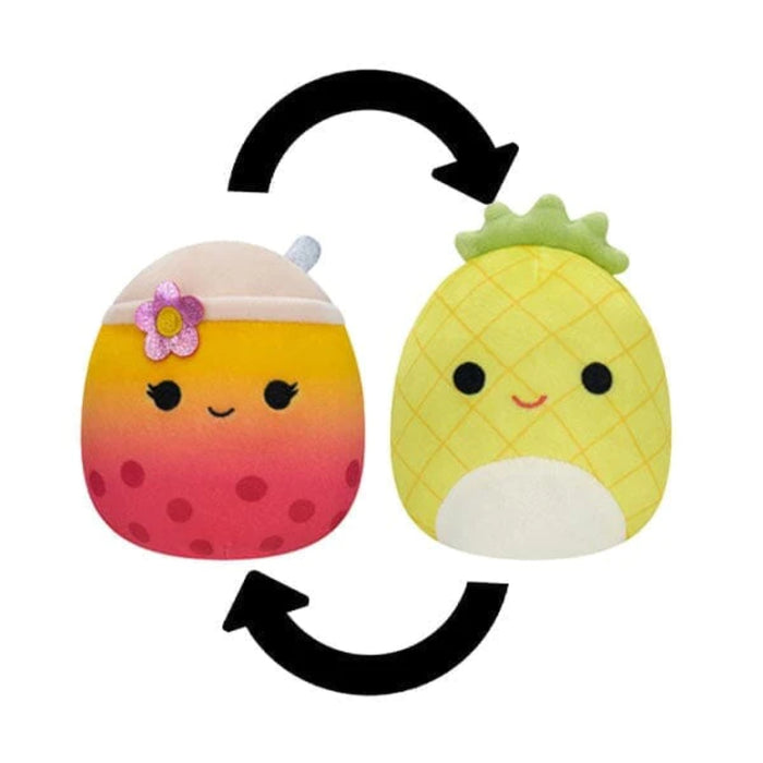 Pineapple And Bubble Tea Reversible Plush Toy