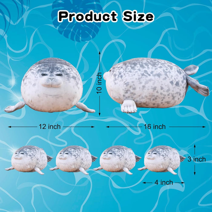 Seal Plush Pillow With Mini Baby Seal Stuffed Toys