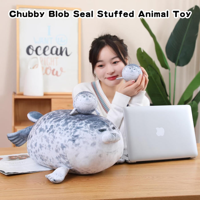 Seal Plush Pillow With Mini Baby Seal Stuffed Toys