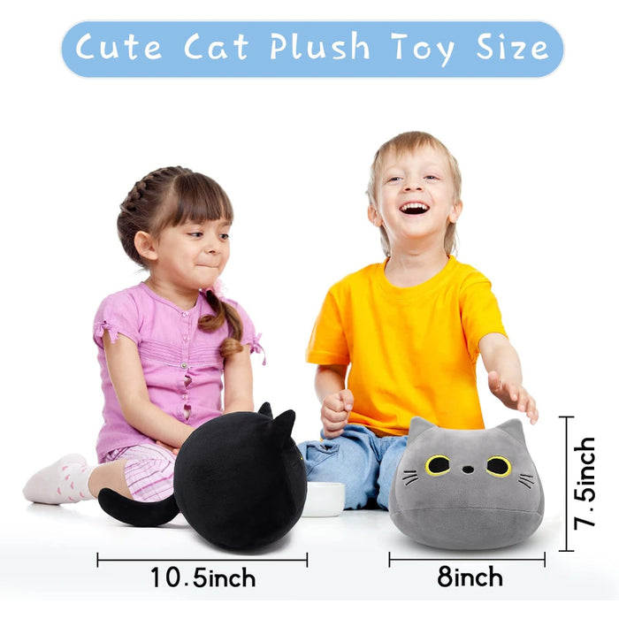 Set Of 2 Cat Plushie Soft Stuffed Toy