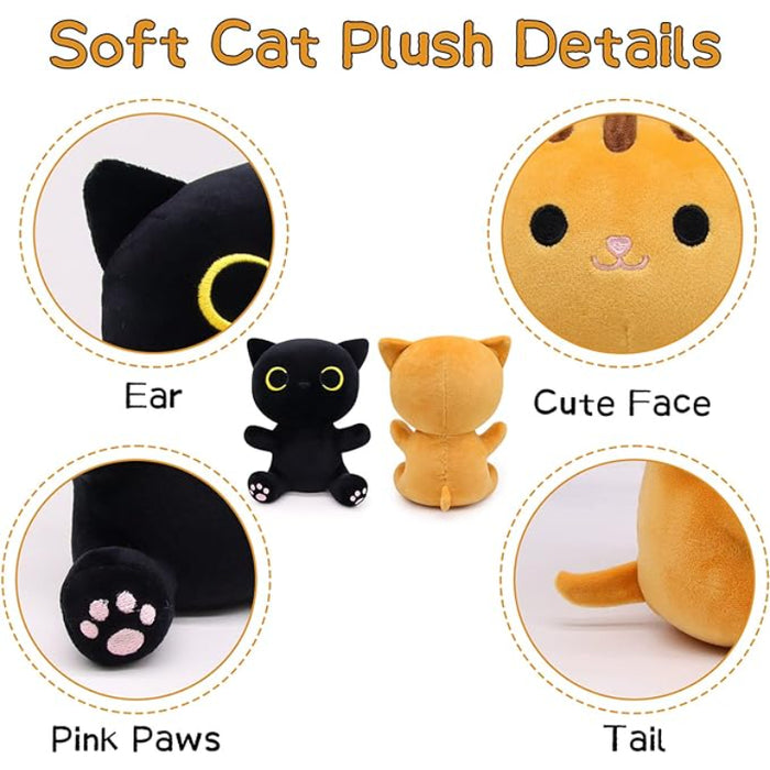 Set Of 2 Cat Plushie Stuffed Toy