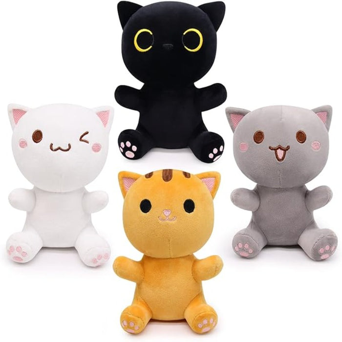 Set Of 4 Cat Stuffed Plush Toy