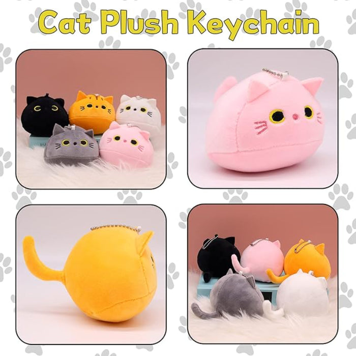 Set Of 5 Stuffed Cat Plush Toy