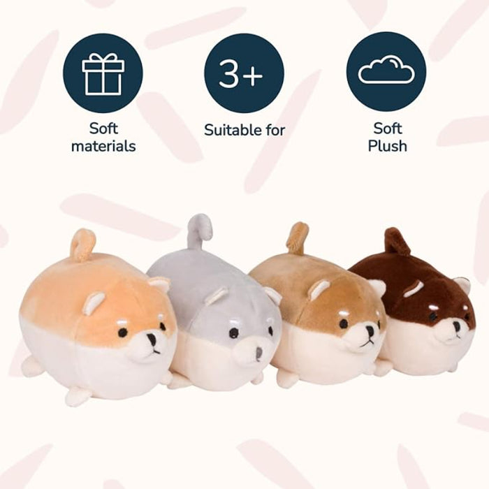 Shiba Inu Stuffed Mommy Toy with 4 Puppies