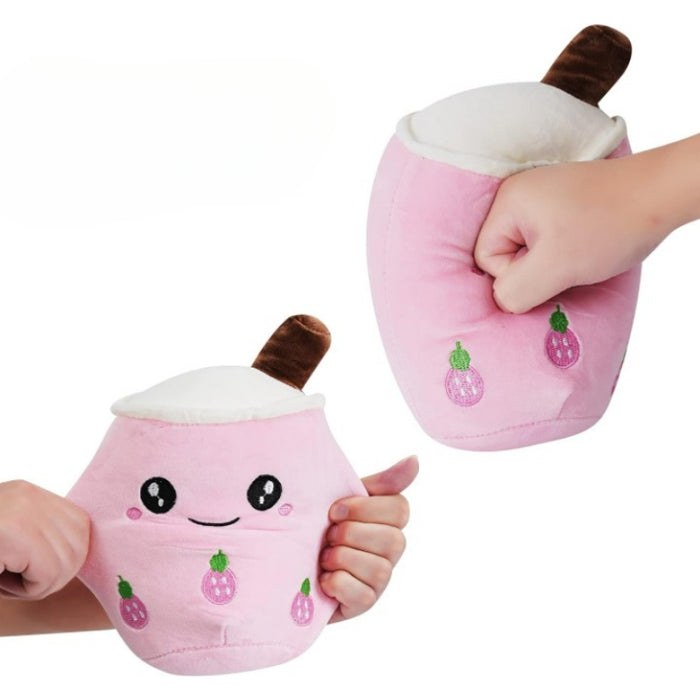 Strawberry Bubble Tea Plush Toy