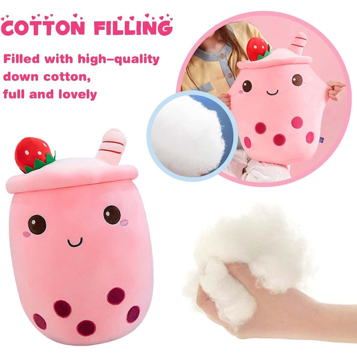 Strawberry Milk Cup Plush Pillow