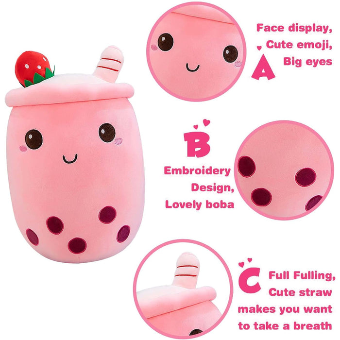 Strawberry Milk Cup Plush Pillow