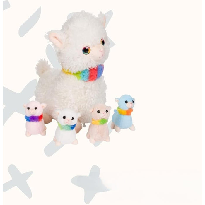 Stuffed Llama with 4 Baby Llamas Toy