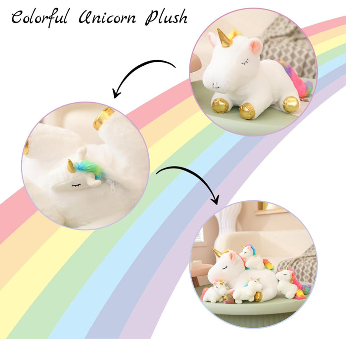 Unicorn Plush Toy With Mini Unicorn Babies