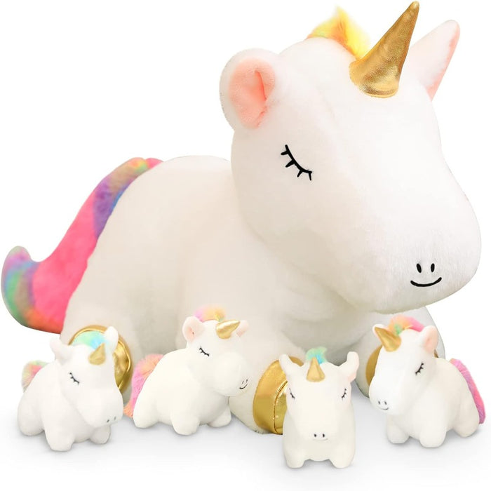 Unicorn Plush Toy With Baby Plush Unicorns