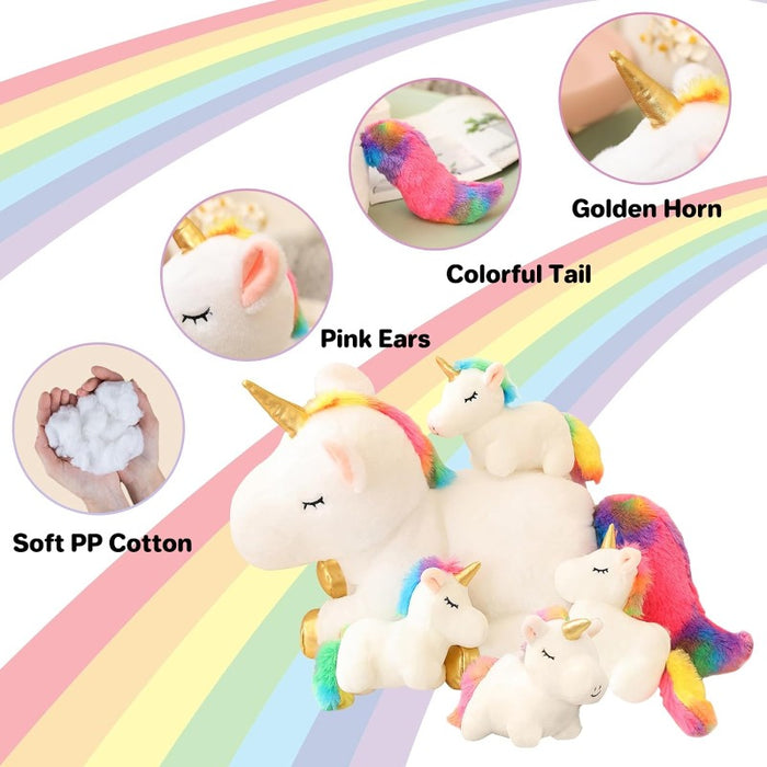 Unicorn Plush Toy With Baby Plush Unicorns