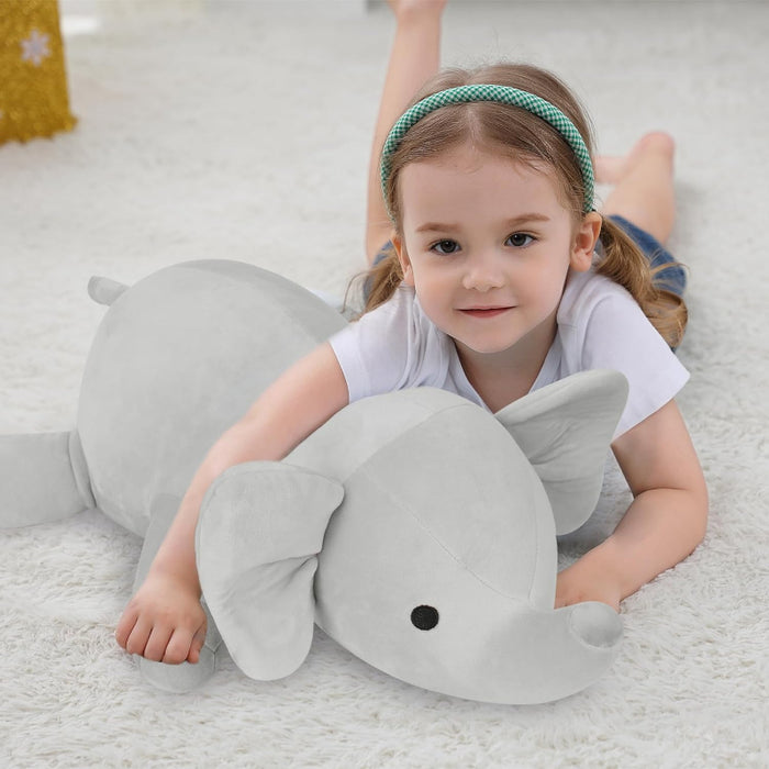 Weighted Elephant Plush Pillow Toy