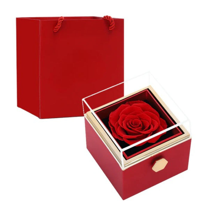 Locked Keepsake Flower Box With Necklace