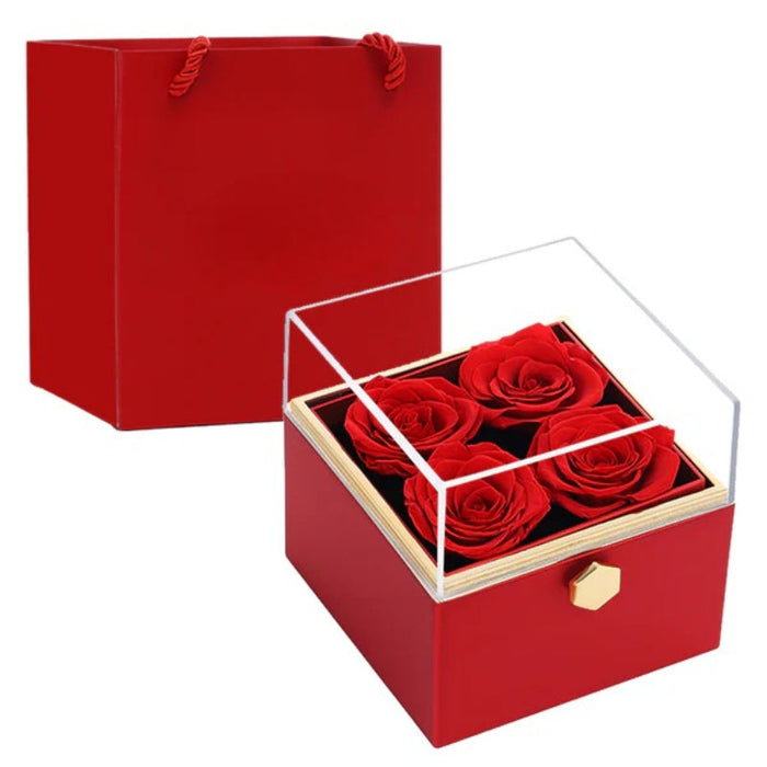 Locked Keepsake Flower Box With Necklace