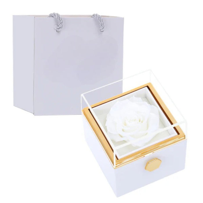 Locked Keepsake Flower Box With Necklace