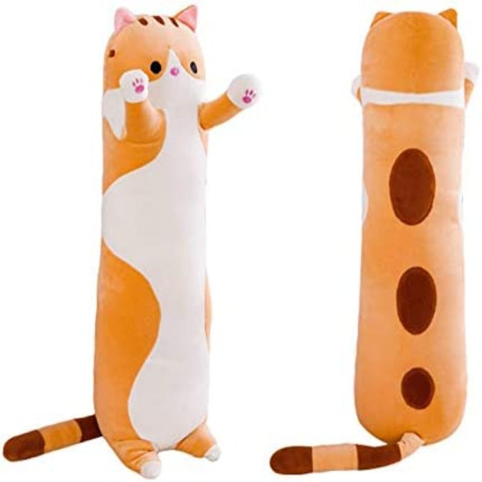 Soft Stuffed Kitten Long Sleeping Pillow For Kids