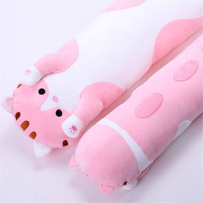 Soft Stuffed Kitten Long Sleeping Pillow For Kids