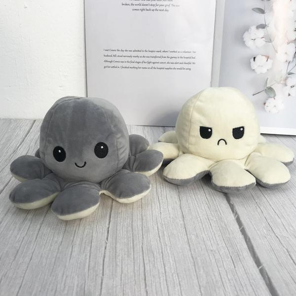 White and Grey Octopus Plush Toy